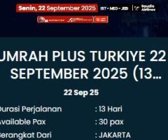 Umrah Plus Turkiye 22 September 2025